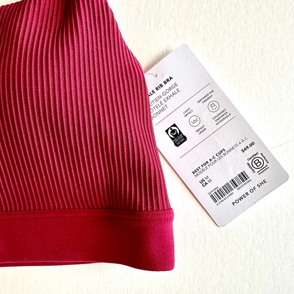 NWT, Athleta Exhale Rib Bra, M, A-C - Picture 4 of 5